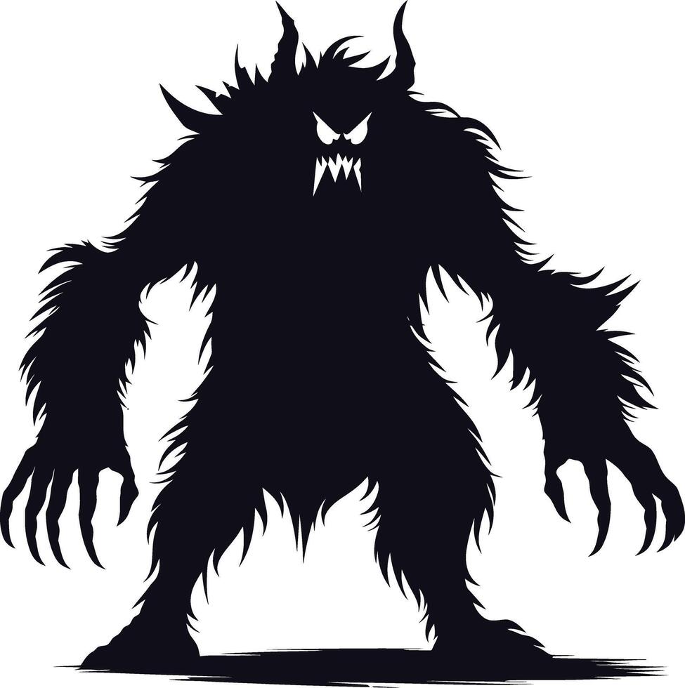 ai gegenereerd silhouet monster zwart kleur enkel en alleen vol lichaam vector