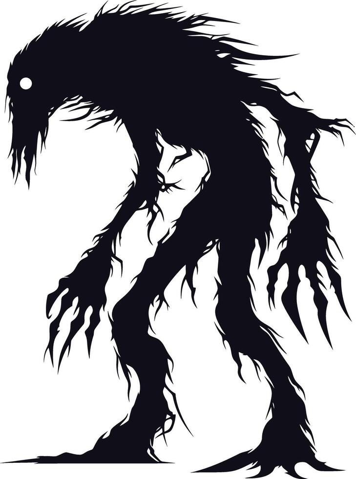 ai gegenereerd silhouet monster zwart kleur enkel en alleen vol lichaam vector