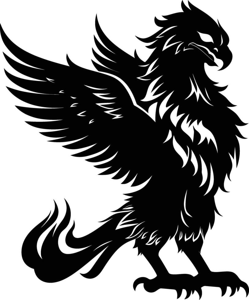 ai gegenereerd silhouet griffioen zwart kleur enkel en alleen vol lichaam lichaam vector