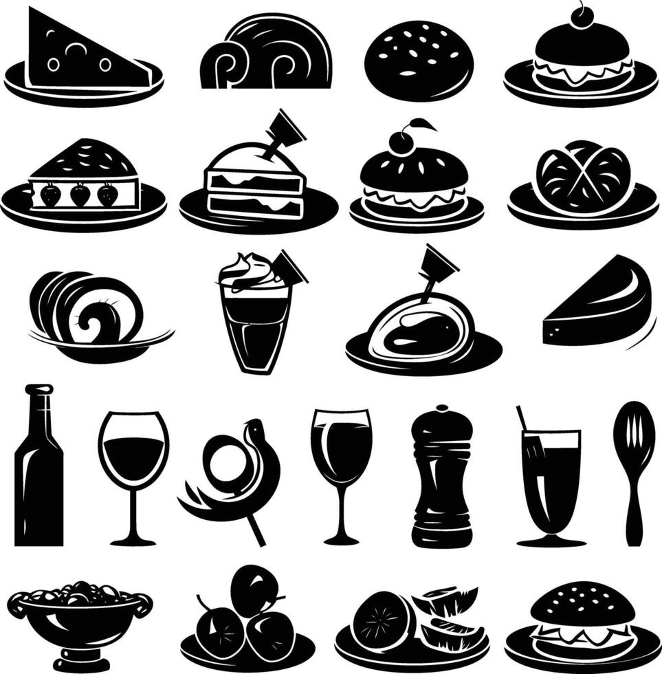 ai gegenereerd silhouet culinaire voedsel zwart kleur enkel en alleen vol lichaam vector