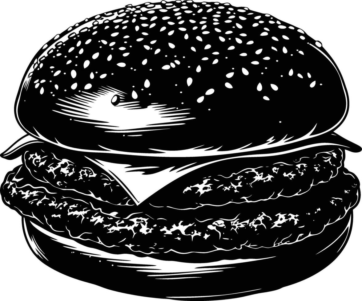 ai gegenereerd silhouet Hamburger zwart kleur enkel en alleen vol lichaam lichaam vector