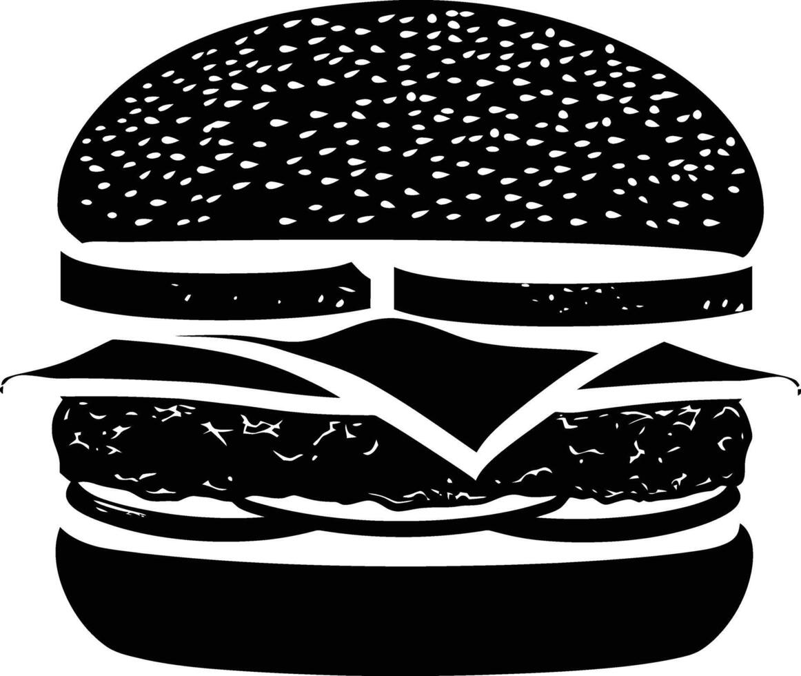 ai gegenereerd silhouet Hamburger zwart kleur enkel en alleen vol lichaam lichaam vector