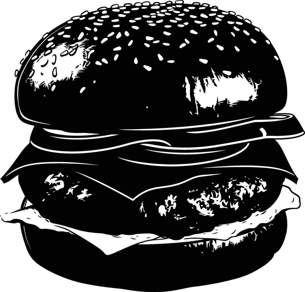 ai gegenereerd silhouet Hamburger zwart kleur enkel en alleen vol lichaam lichaam vector