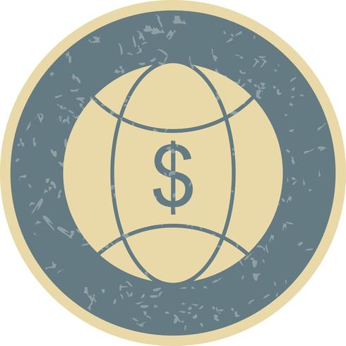 Wereld geld vector pictogram