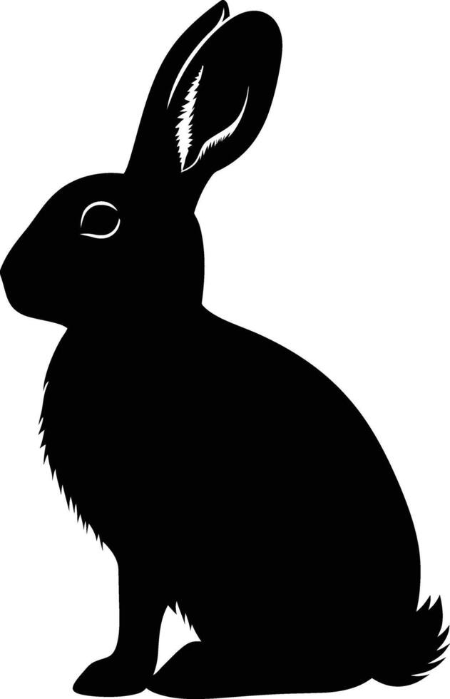 ai gegenereerd silhouet konijn zwart kleur enkel en alleen vol lichaam vector