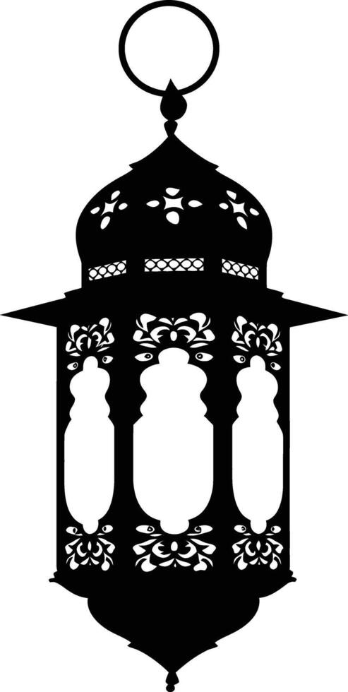 ai gegenereerd silhouet zegen Ramadan gevoel lantaarn zwart kleur enkel en alleen vector