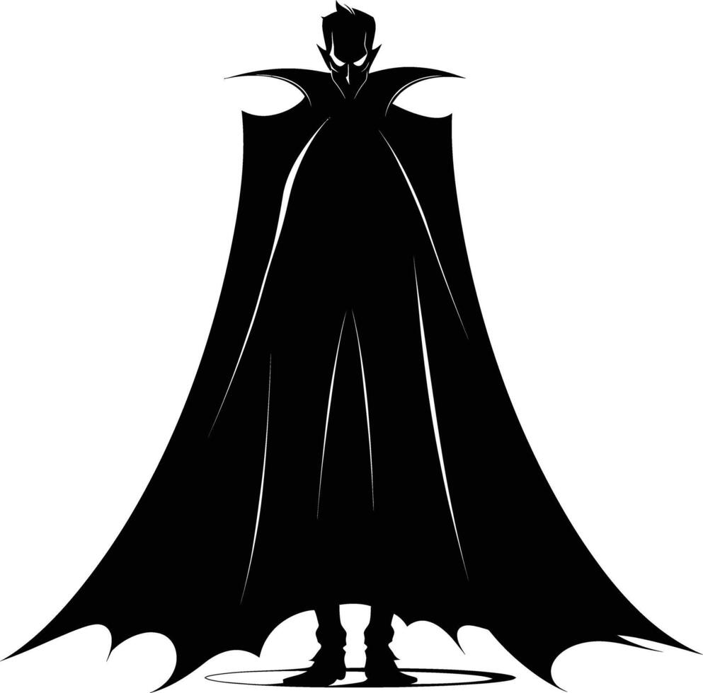 ai gegenereerd silhouet vampier zwart kleur enkel en alleen vol lichaam vector