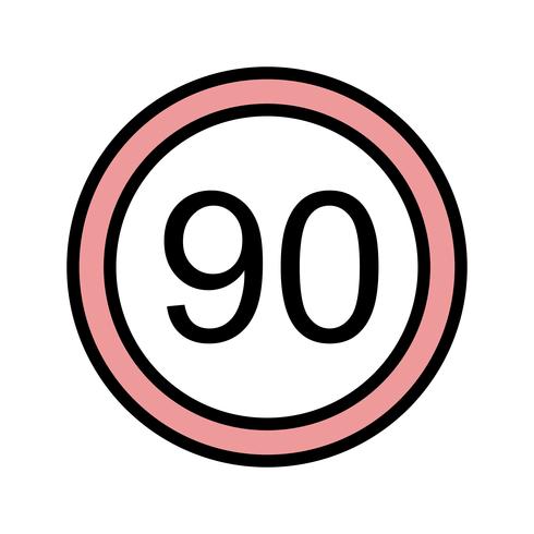 Vector Snelheidslimiet 90 pictogram