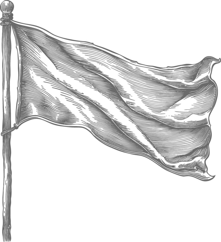 ai gegenereerd blanco vlag element met oud gravure stijl vector