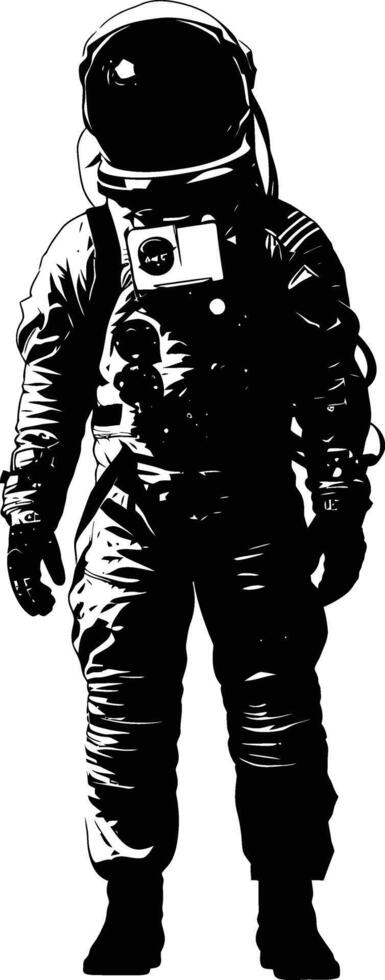 ai gegenereerd silhouet astronaut zwart kleur enkel en alleen vol lichaam vector