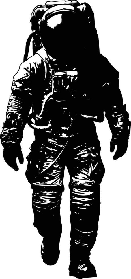 ai gegenereerd silhouet astronaut zwart kleur enkel en alleen vol lichaam vector