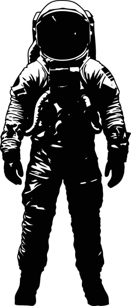 ai gegenereerd silhouet astronaut zwart kleur enkel en alleen vol lichaam vector