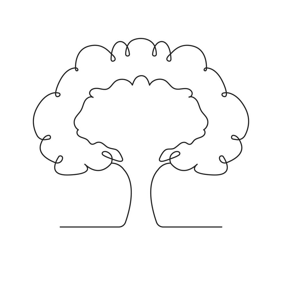 doorlopend single lijn tekening van boom vector schets kunst illustratie minimalistische ontwerp.