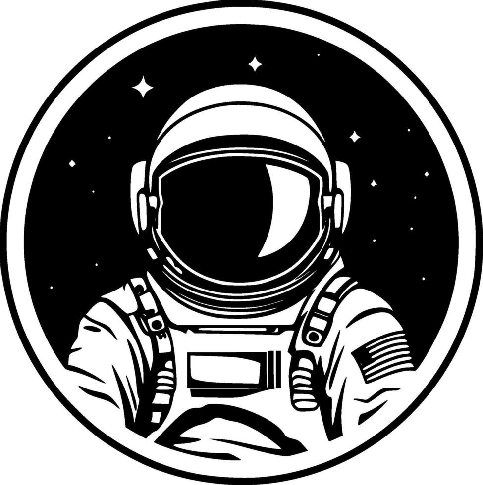 astronaut - minimalistische en vlak logo - vector illustratie