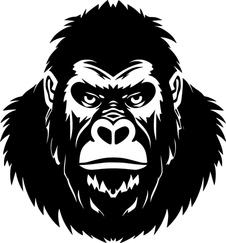 gorilla, minimalistische en gemakkelijk silhouet - vector illustratie