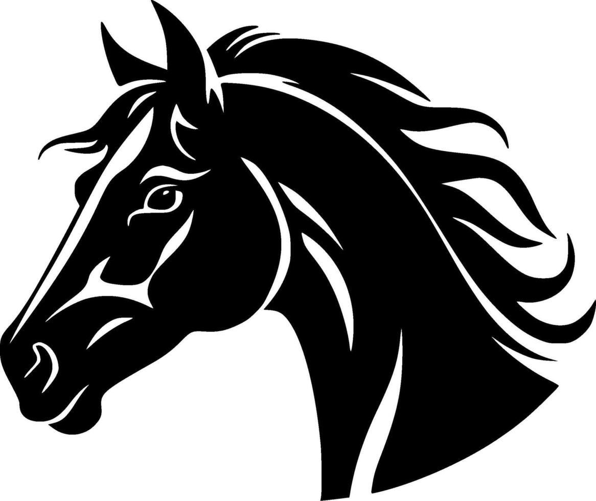 paard - minimalistische en vlak logo - vector illustratie