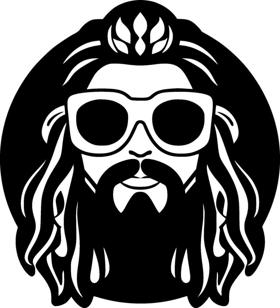 hippie - minimalistische en vlak logo - vector illustratie