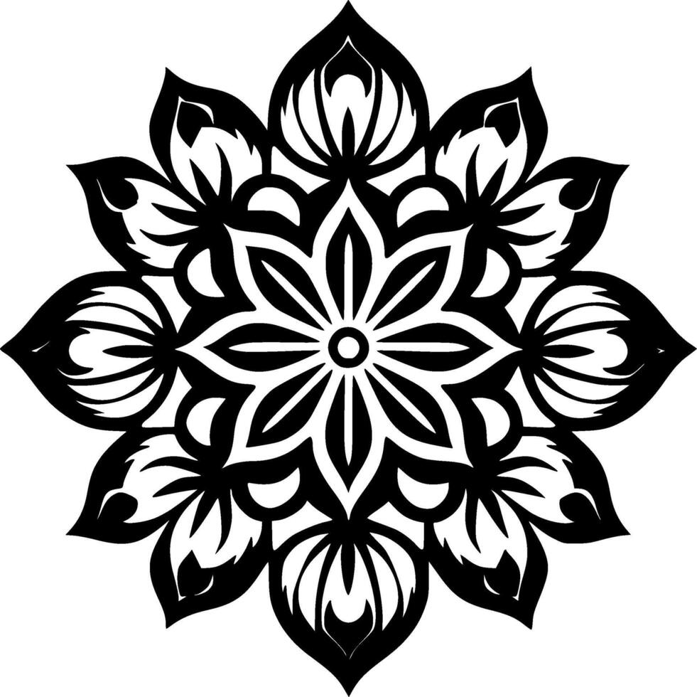 mandala, zwart en wit vector illustratie