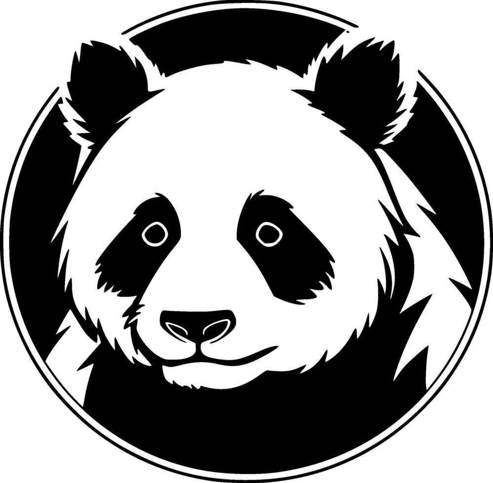 panda, zwart en wit vector illustratie