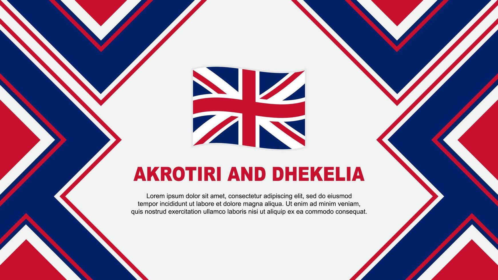 akrotiri en dekelia vlag abstract achtergrond ontwerp sjabloon. akrotiri en dekelia onafhankelijkheid dag banier behang vector illustratie. vector