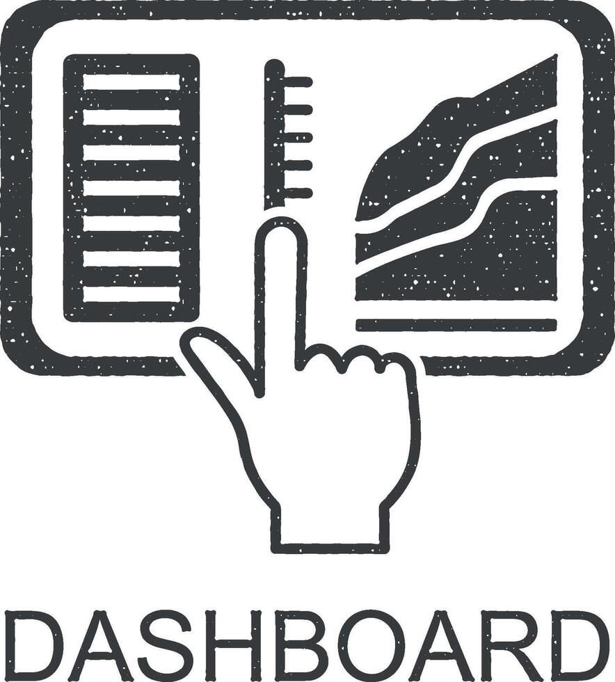 dashboard icoon vector illustratie in postzegel stijl