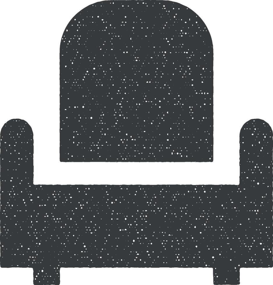fauteuil glyph icoon vector illustratie in postzegel stijl