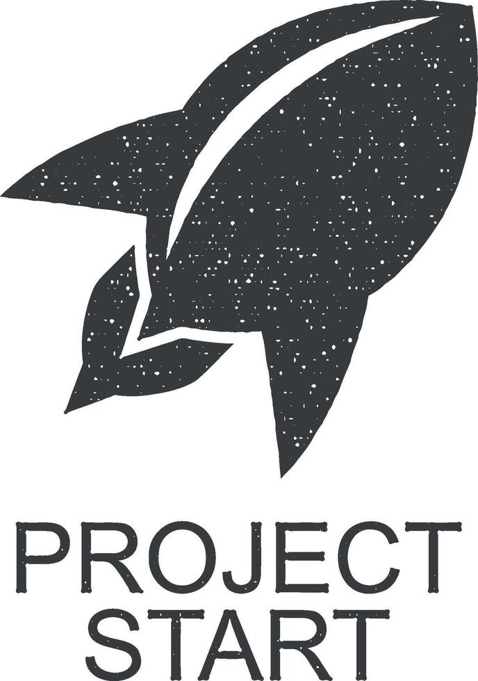 project begin icoon vector illustratie in postzegel stijl