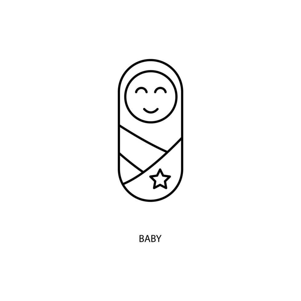 baby concept lijn icoon. gemakkelijk element illustratie. baby concept schets symbool ontwerp. vector