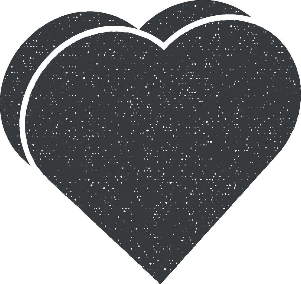 hart 3d, vlak icoon vector illustratie in postzegel stijl