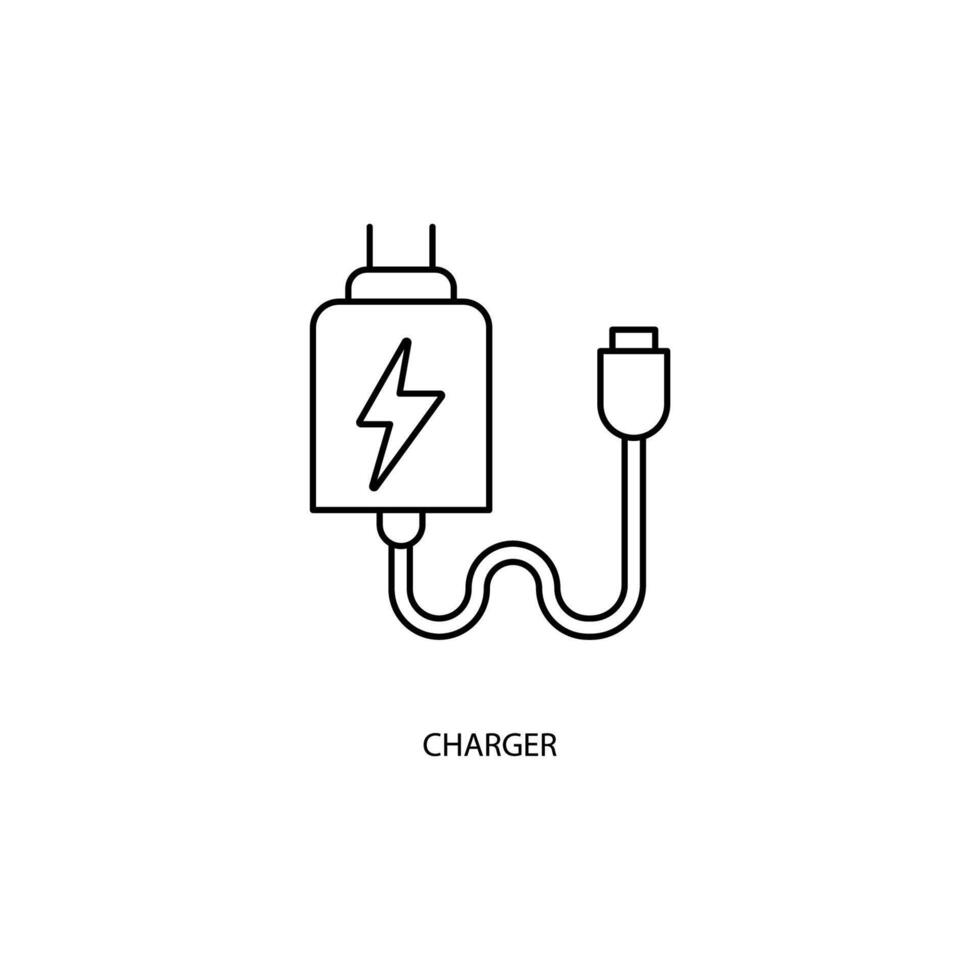 oplader concept lijn icoon. gemakkelijk element illustratie. oplader concept schets symbool ontwerp. vector