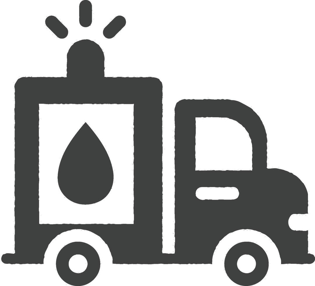 ambulance icoon vector illustratie in postzegel stijl