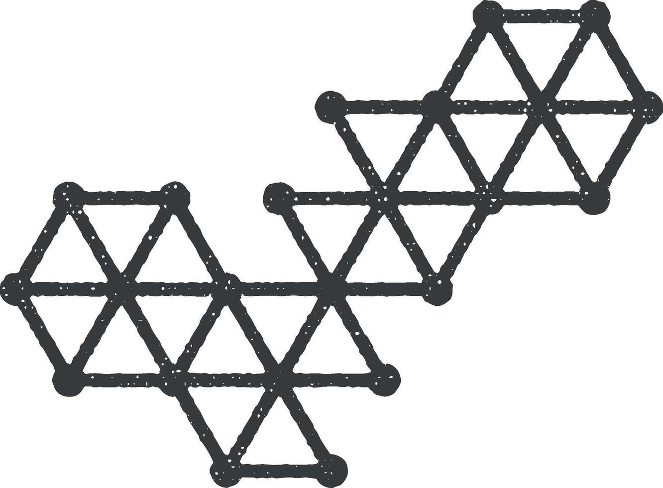 moleculair, binding icoon vector illustratie in postzegel stijl