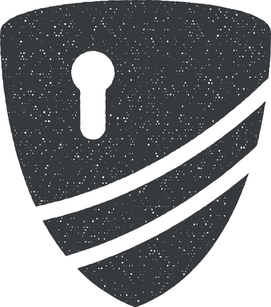 gegevens, veiligheid icoon vector illustratie in postzegel stijl