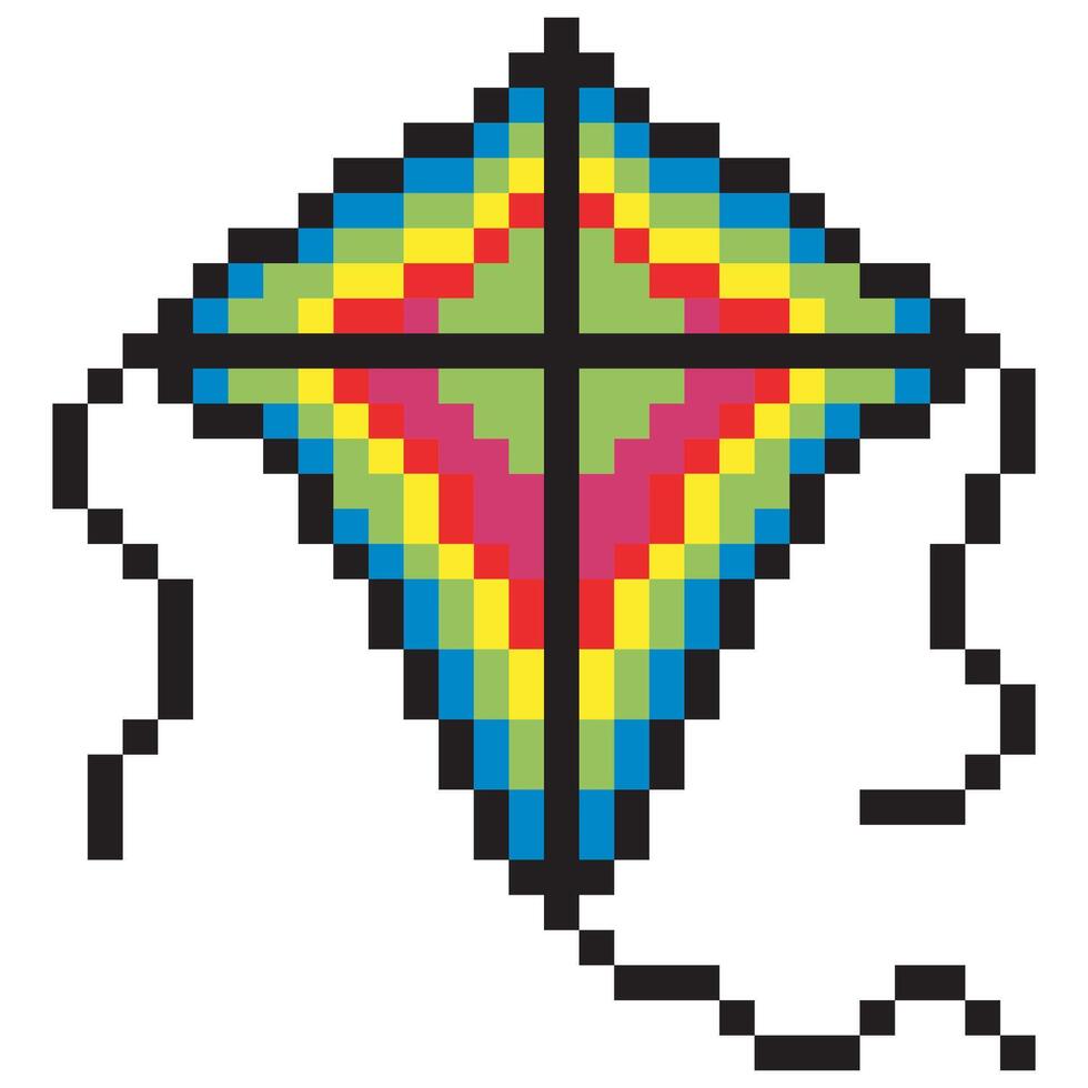 vlieger vliegend in pixel kunst stijl vector
