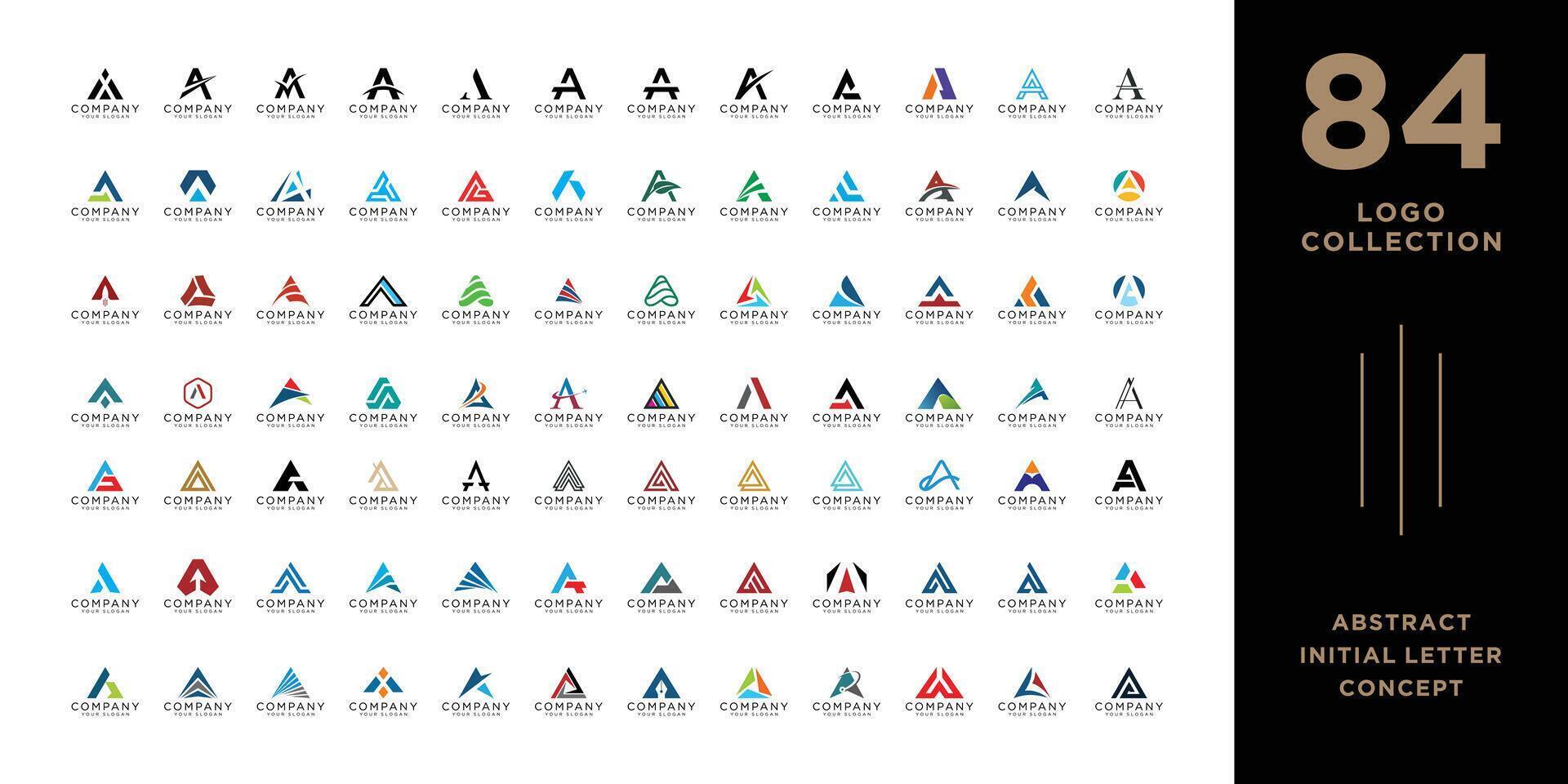 mega logo verzameling, abstract brief een logo ontwerp. pictogrammen voor bedrijf van luxe, elegant, gemakkelijk. vector