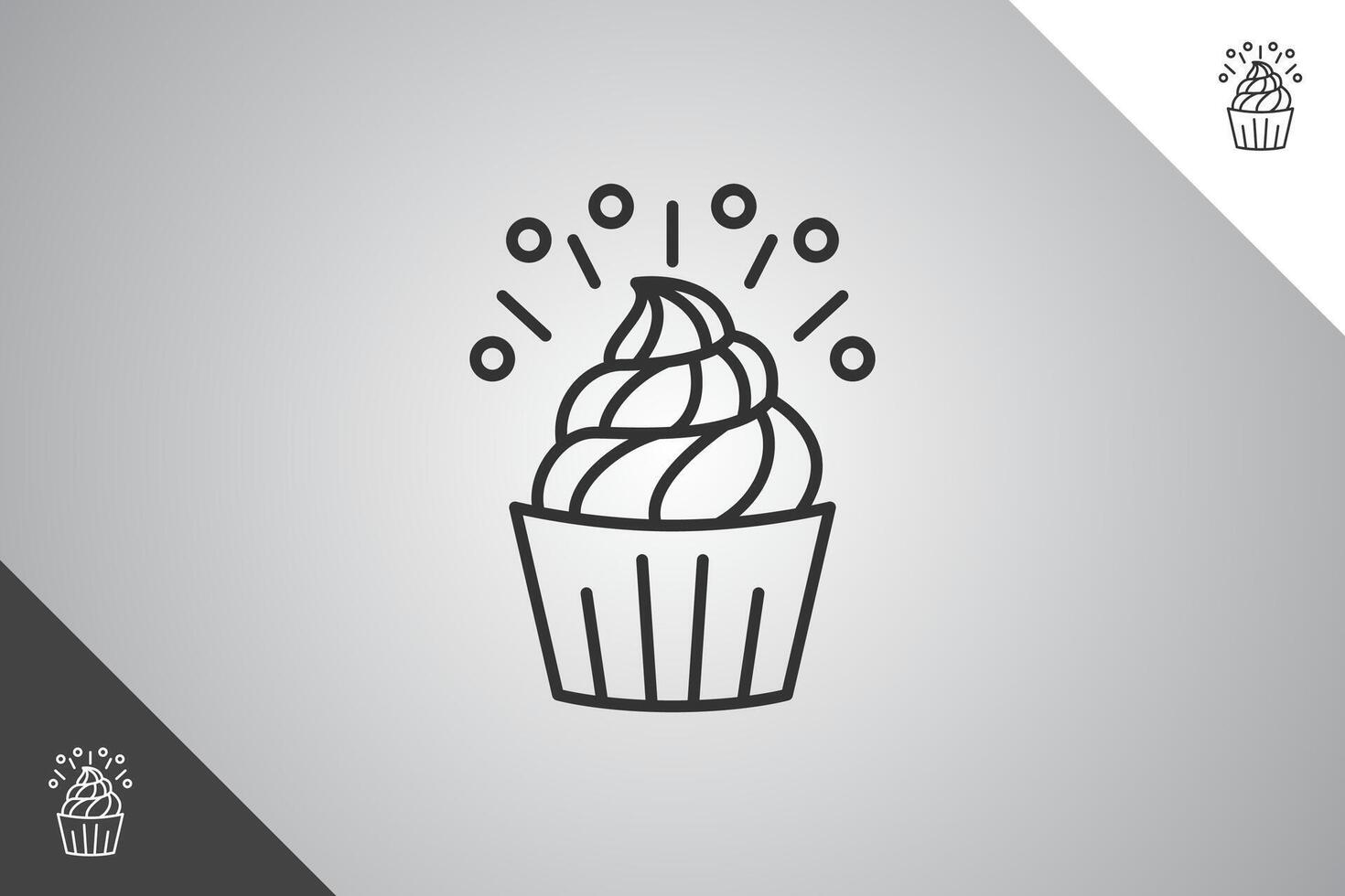 kop taart logo. bakkerij, cakes en gebakjes logo identiteit sjabloon. perfect logo voor bedrijf verwant naar bakkerij, cakes en gebakjes. geïsoleerd achtergrond. vector eps 10.