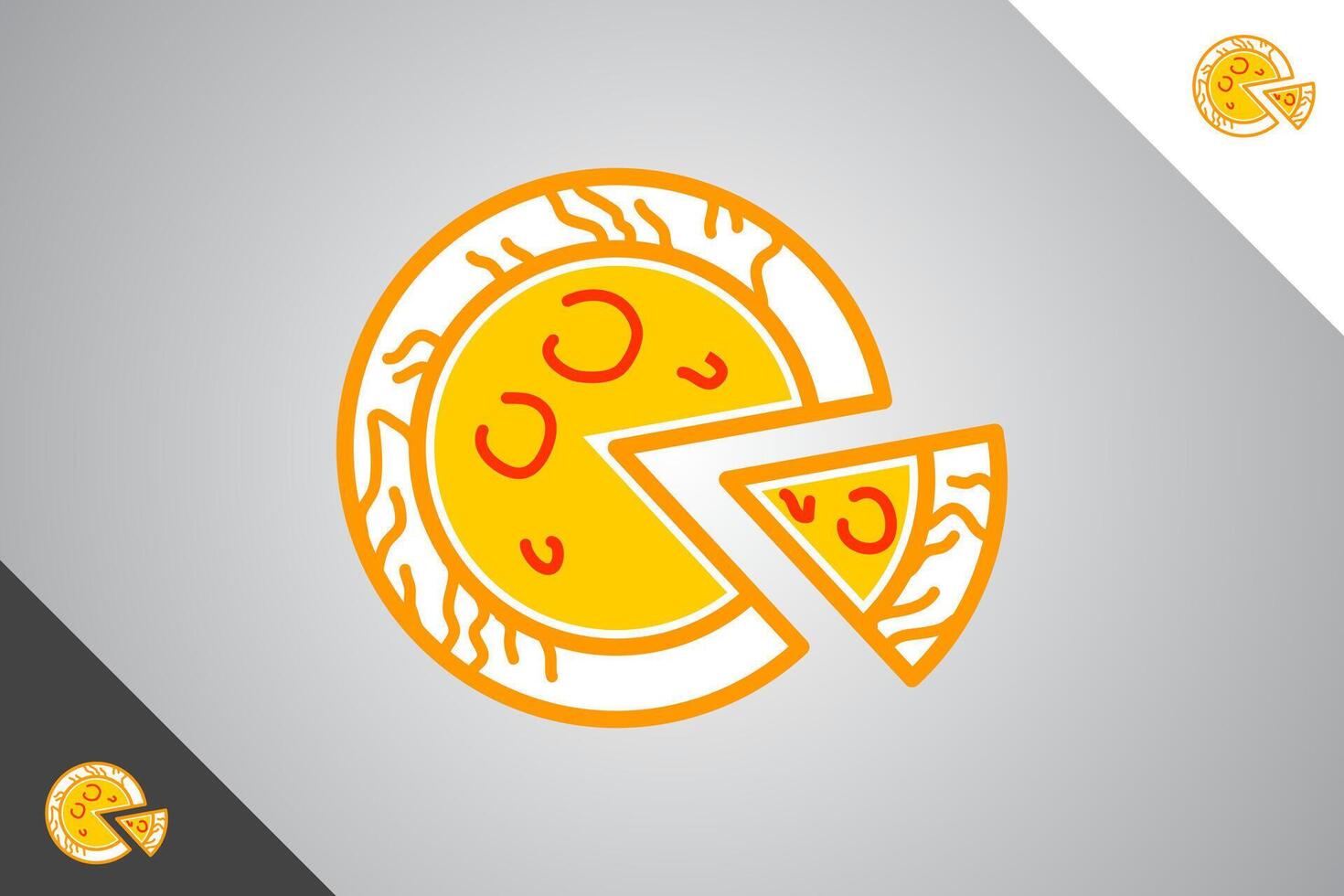 pizza logo ontwerp. bakkerij, cakes en gebakjes logo identiteit sjabloon. perfect logo voor bedrijf verwant naar bakkerij, cakes en gebakjes. geïsoleerd achtergrond. vector eps 10.