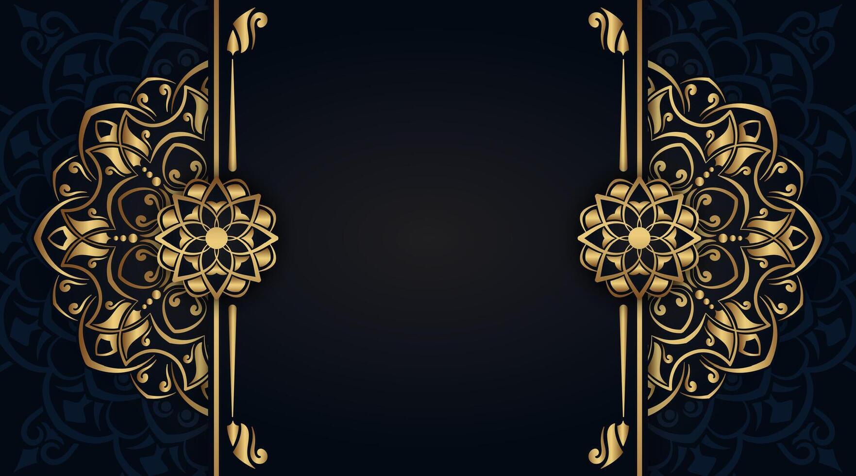 luxe achtergrond met gouden mandala ornament vector