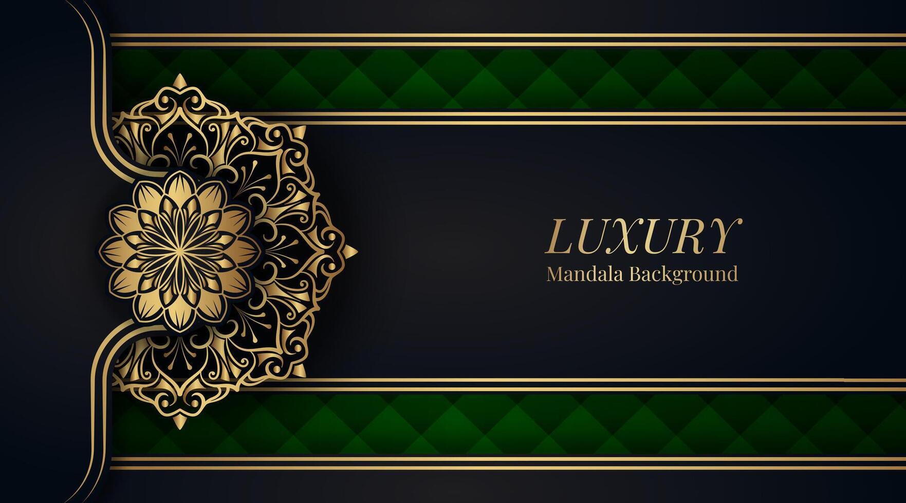 luxe achtergrond met gouden mandala ornament vector