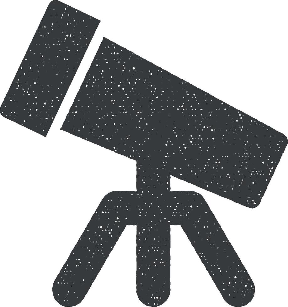laboratorium, telescoop icoon vector illustratie in postzegel stijl