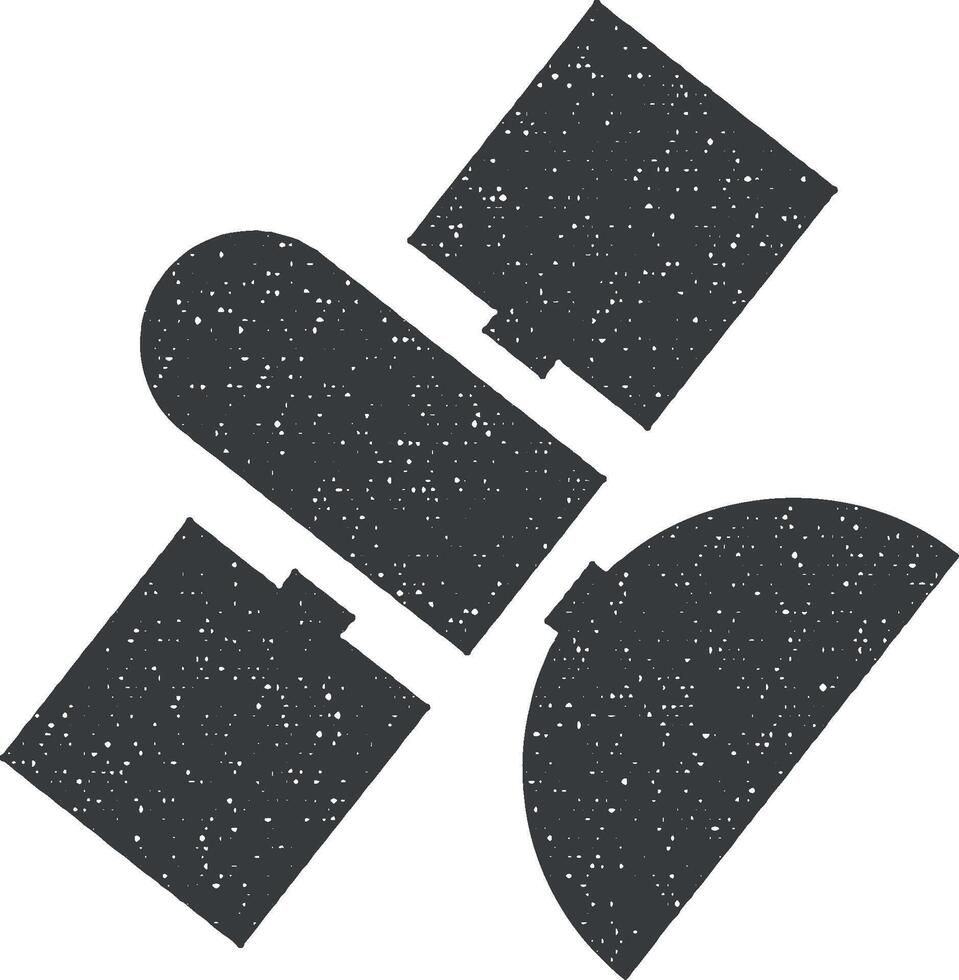 laboratorium, satelliet icoon vector illustratie in postzegel stijl