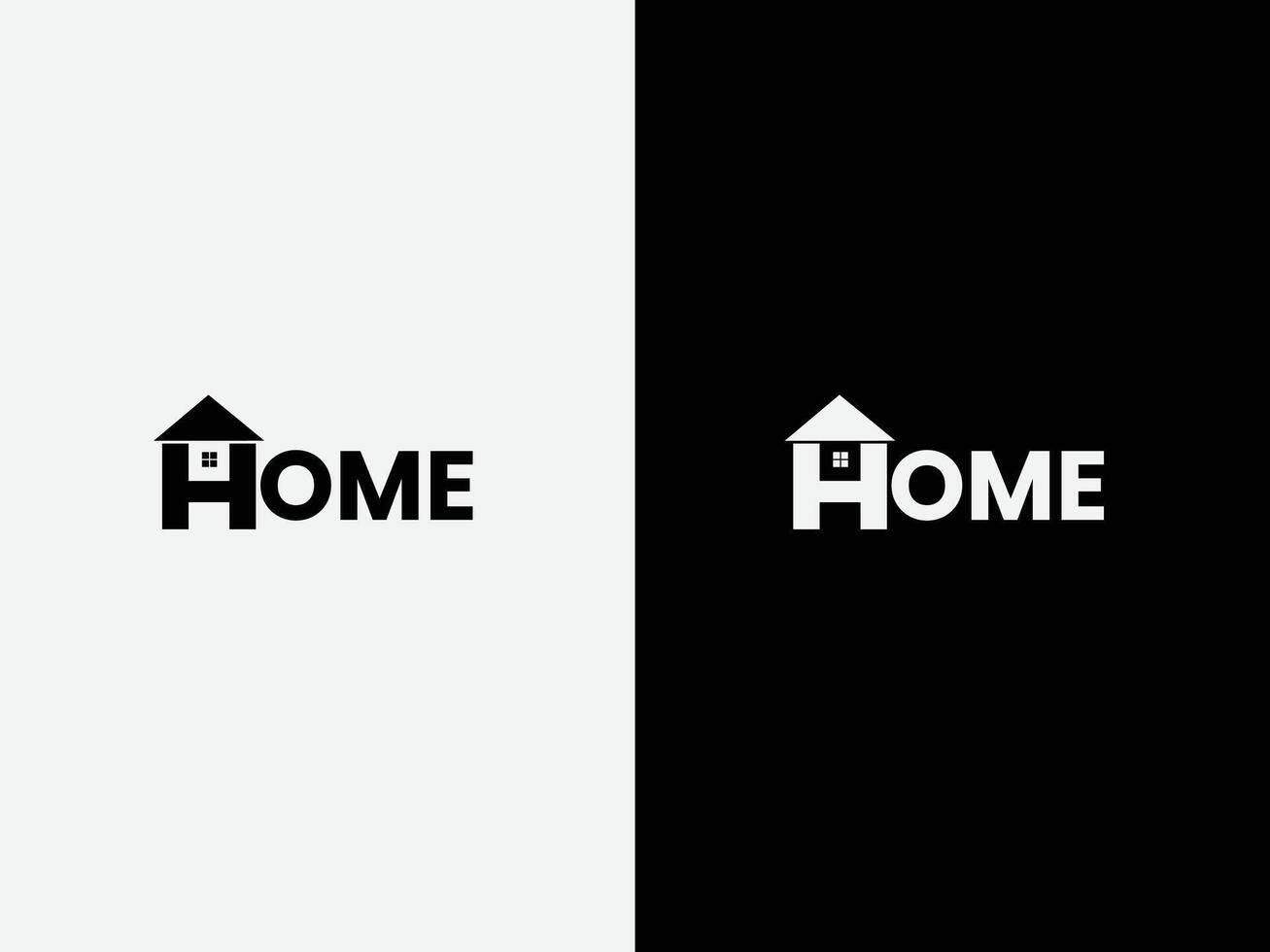 huis tekst logo ontwerp. h brief met huis vector