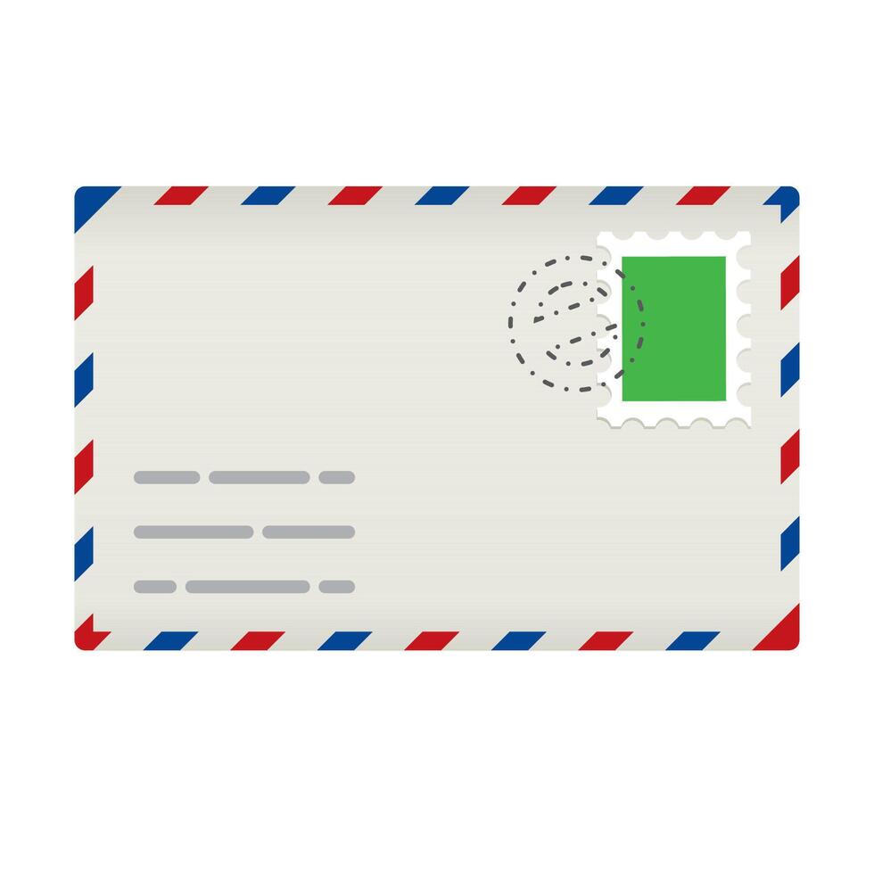 e-mail icoon in kleur. envelop postzegel post brief vector