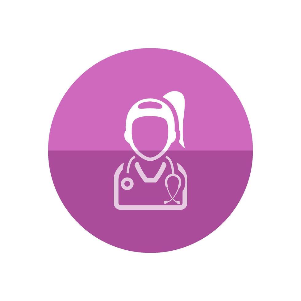 vrouw dokter icoon in vlak kleur cirkel stijl. medisch gezondheidszorg stethoscoop vector
