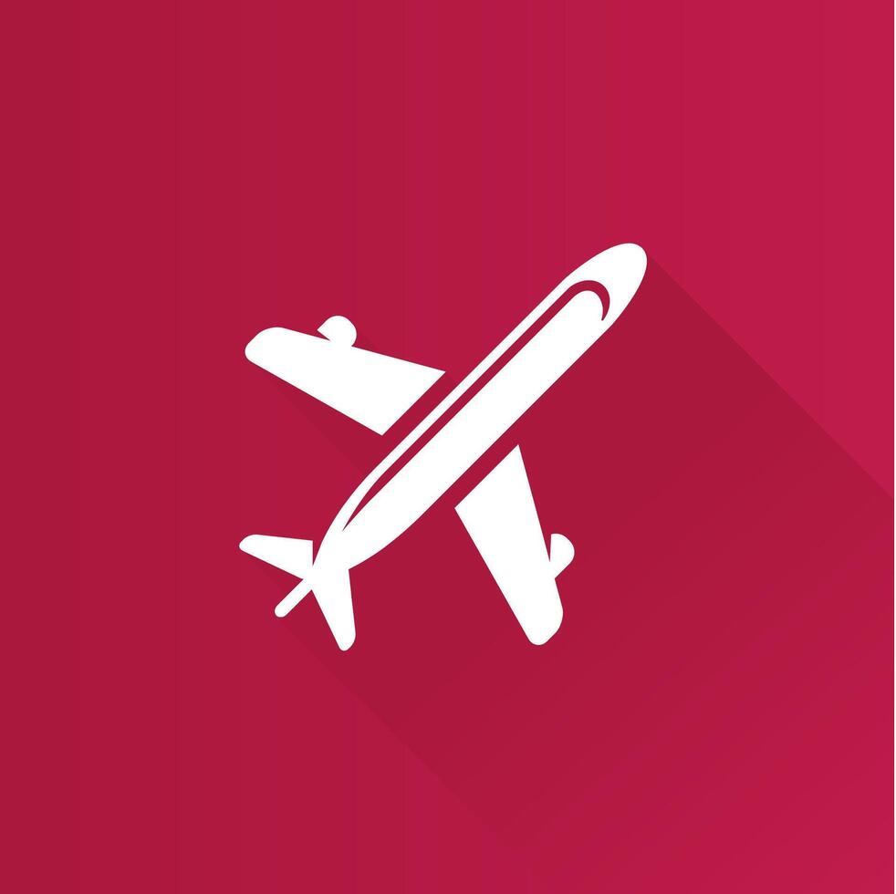 vliegtuig vlak kleur icoon lang schaduw vector illustratie