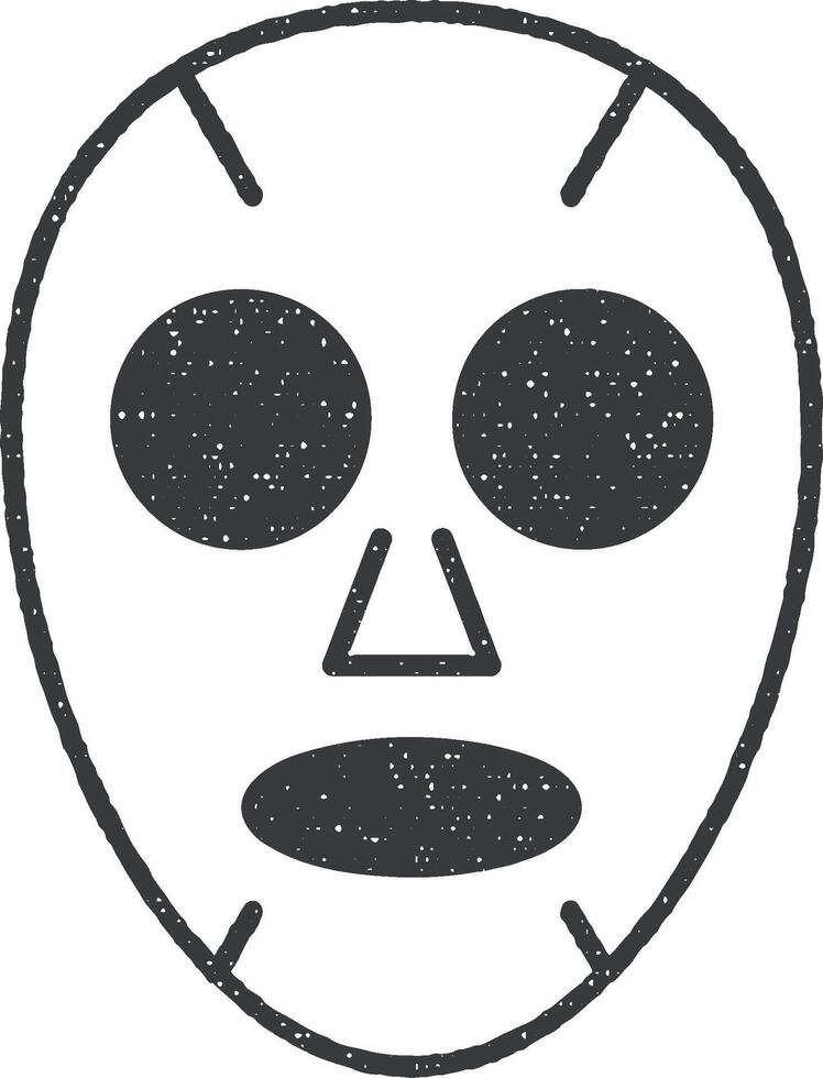 masker voor de gezicht schets icoon vector illustratie in postzegel stijl
