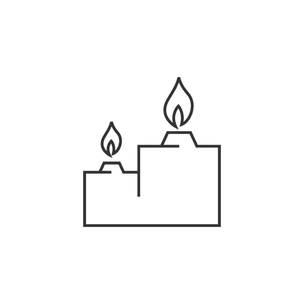kaarsen icoon in dun schets stijl vector