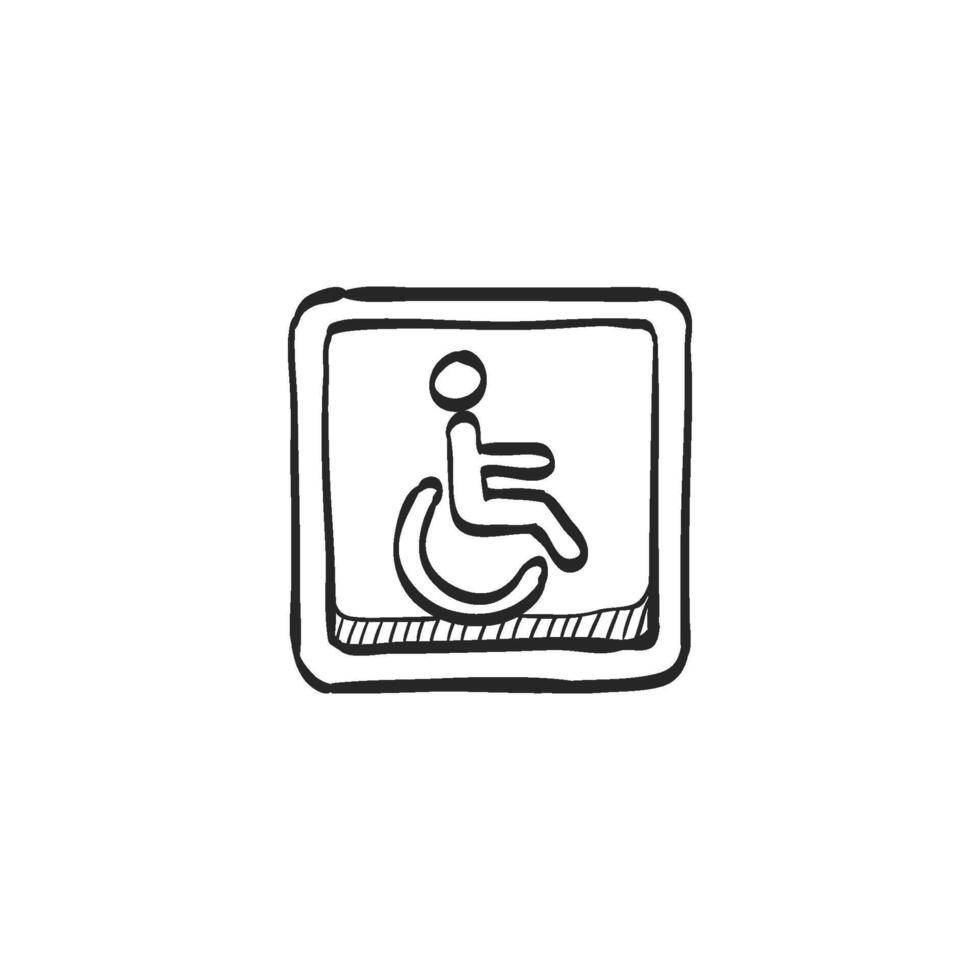 hand- getrokken schetsen icoon gehandicapt toegang vector