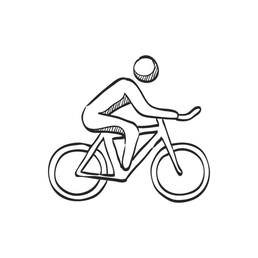 hand- getrokken schetsen icoon berg fietser vector