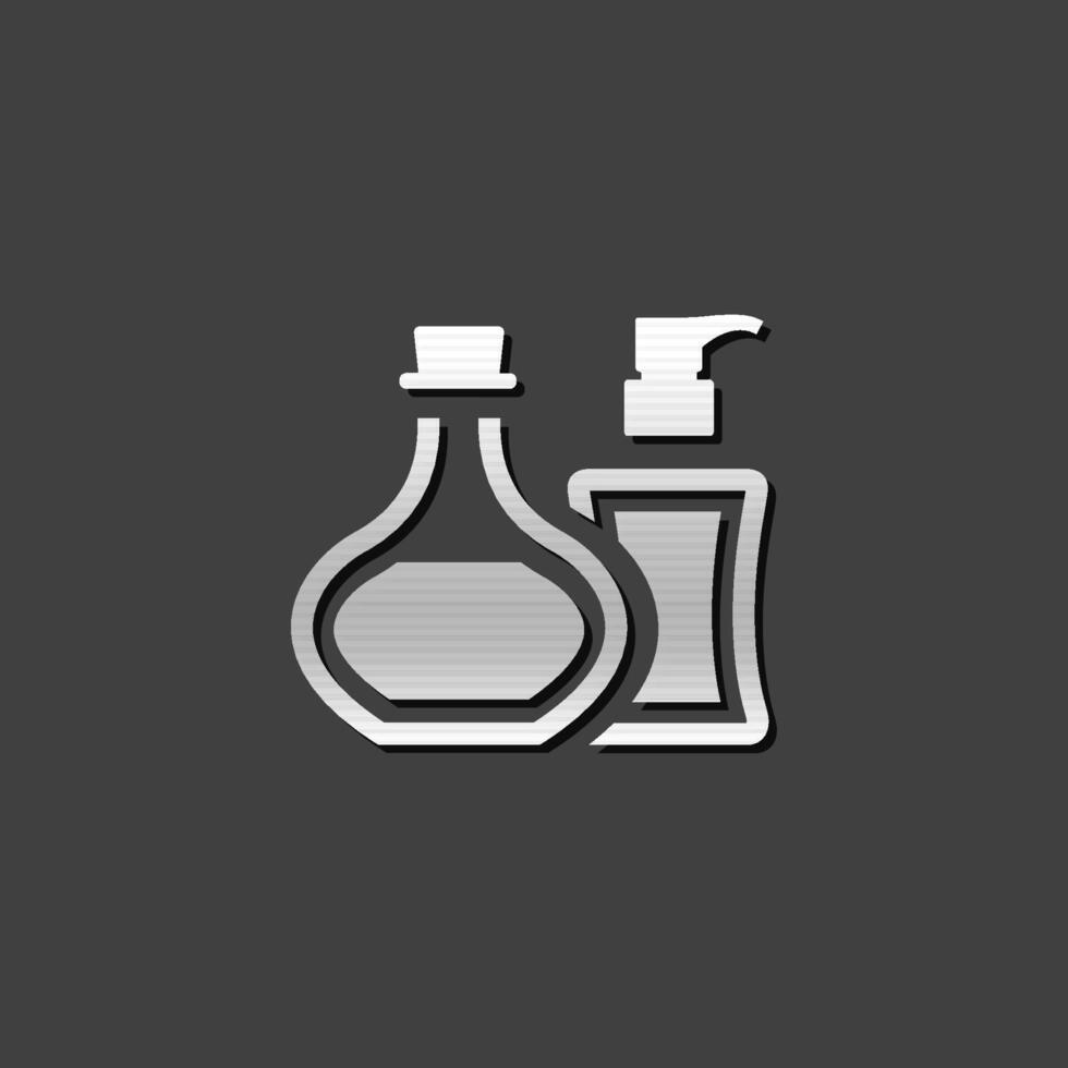 aromatherapie icoon in metalen grijs kleur stijl. spa ontspanning schoonheid massage vector